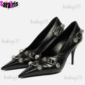 Sapatos de vestido 2023 novo design grande tamanho 47 mulheres bombas de salto alto metal escritório senhoras sapatos para mulher apontou toe bombas vestido de primavera t231121