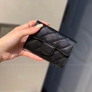 Mini Coin Purses Wallets for Women Designer Fashion Short Wallet Fashion Classic Credit Cards Holder Caviar Sheepskin Holders Pocket Bags Genuine Leather