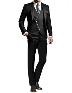 Men's Suits One Button 3 Piece Slim Suit Jacket Tux Vest & Trousers
