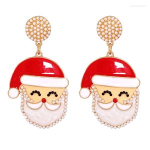 Stud Earrings 2023 Trend Piercing Originality Christmas Pearl Fashion Elk Snowman Santa Claus Simpl Jewelry-Accessories