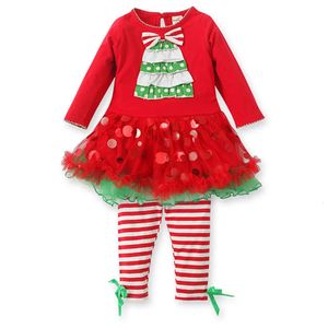 Family Matching Outfits baby kids Christmas tree girl t-shirt pants Set Clothes girls skirt YF164 231121