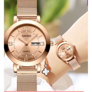 Live Broadcast Quartz Non Mechanical Women's Watch, Luminous Waterproof Dual Calender, Female Student Steel Band Watch