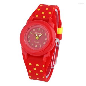 Orologi da polso Gnova Platinum Silicone Teen Kid Orologio Cow Dots School anni '60 Retro Fashion Girl Boy Orologio da polso Regalo Quarzo Ginevra Relogio A947