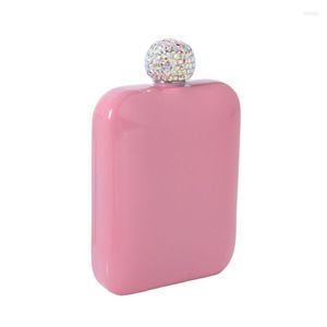 Hip Flasks Portable Small Wine Bottle 304 Stainless Steel Full Of Diamond Mini Color Women's