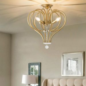 Światła sufitowe American Lampa Pokój sypialnia Kreatywne minimalistyczne badanie żelaza Agle Balkon Light Garden Crystal LB40307