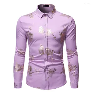 Men's Casual Shirts Floral Shirt Prom Disco Night Club Long Sleeve And Blouses For Men Medieval Clothing Party Stage Halloween Costume