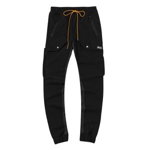 Designerskie ubrania spodni ryka małe oczy rhude pigułki zamek multi kieszeni splatanie sporty sportowe spodni ulicy joggera spodnie spodnie dresowe