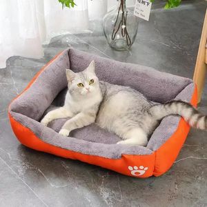 kennels pens Large Pet Cat and Dog Bed Warm Comfortable House Soft PP Cotton Nest Basket Mat Autumn Winter Waterproof 231120