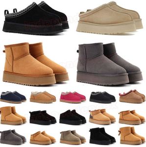 Designer Mulheres UGGsity Botas Austrália Tasman Tazz Chinelos Botas Clássico Mini Bota Fur Furry Slides Slipper Winter Lã Sandálias Luxurys Mocassins 36-43 Dhjjyj