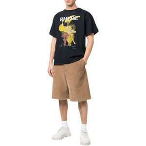 Roupas de moda de grife camisetas camisetas 22 verão nova Rhude High Street impressão de letra abstrata solta casual manga curta camiseta masculina tops streetwear hip hop