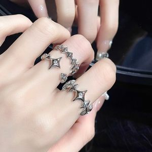 matching rings cold wind ring birthstone rings female niche design lovers buddhist monastic discipline contracted irregular character texture finger ring 01