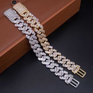 New Design Fancy Cut Diamond Miami Style Luxury Fashion Cuban Link Chain Moissanite Bracelet