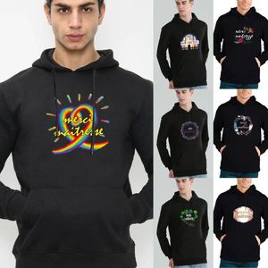 Herren Hoodies 2023 Männer Casual Kapuzenpullover Langarmshirt Trend Hoodie Mode Einfarbiger Druck Sweatshirt Neutrale Pullover