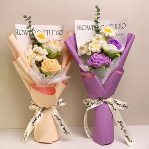 Dekorativ hemprodukt DisplayHandwoven Flower BundleHandwoven Flower Bundle Wedding Decoration Valentine's Day Teacher's Day Gift 231121