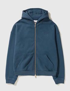 デザイナー服 パーカー スウェット Rhude スプライス カプセル ジッパー ベルベット フード付き セーター コート グレー ブルー スポーツ ラージ ルーズ 人気 ストリートウェア トップス 販売用