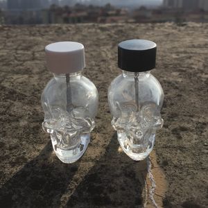 Skeleton Smoking Herb Tobacco Spice Miller Dabber Spoon Storage Glass Bottle Stash Seal Case Pocket Pill Jars Snuff Snorter Sniffer Snuffer Pipes Holder