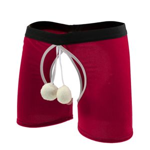 Underbyxor män fluffiga kuldekor boxare shorts sammet crotchless underkläder elastisk midjeband trosor födelsedagspresenter röda underkläder 230420