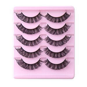 Reusable Handmade Russian Curled Eyelashes Soft Lightweight Thick Fluffy Faux Mink Lashes Natural Density Full Strip Lashes Extensions