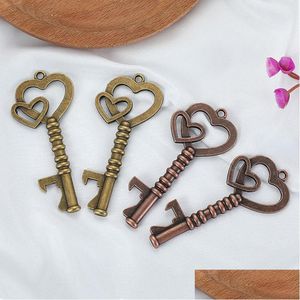 Openers Vintage Key Double Heart Bottle Opener Pendant Beer Festival Souvenir Gift Party Favor Lx4654 Drop Delivery Home Gar Dhlhk