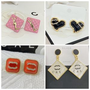 6 Style Diamond Dangle Earrings Designer Jewelry Design for Women French Stud Love Earrings 2023 New Letter Earrings 18K Gold Plated Jewelry Wholesale