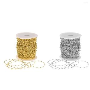 Decorative Flowers 60m Long Party DIY String Beads Chain Garland For Wedding Decoration Silver Gold