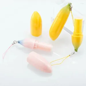 Storage Bottles Empty 12.1mm Pink Yellow Banana Shape Lipstick Tube Cute Container 50pcs