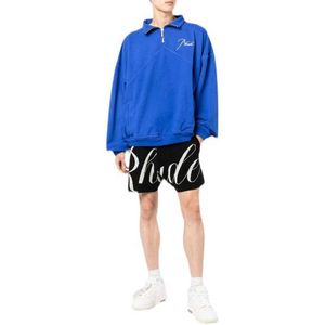 Designer Clothing Hoodies Sweatshirts 22 Summer New Rhude Fashion High Street Simple Letter Printing Drawstring Casual Versatile Knitted Shorts Men Women