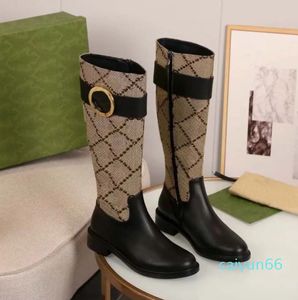 Stivali moda invernali Stivali da donna caldi in pelle flip al ginocchio da cowgirl impermeabili da combattimento chelsea pioggia neve nero Equitazione