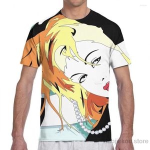 Camisetas femininas Cyndi Lauper com cabelos laranja Mulheres de camiseta de toda a moda impressa Menina de menina Tops Tees de verão Tshirts de manga curta