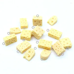 Charms 10pcs Simulation Geometric Square Cheese Resin Sweet Food Crafts Pendant For Earring Keychain Diy Jewelry Make