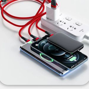 Moda 3 In 1 USB kabloları Android Cep Telefonu Hızlı Şarj Şarj Cihazı Tip C Tip-C Mikro USB Kablosu Cep Telefonu için 5A Şarj Cihazı Kablosu