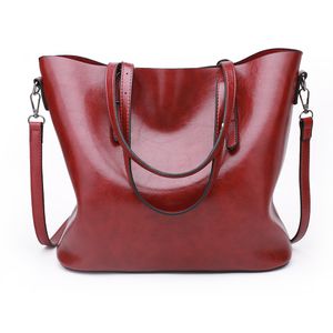 HBP Fashion Shoulder Bag Versatile Tote Bag Outdoor Casual Solid Color Oil Wax Leather Handväska