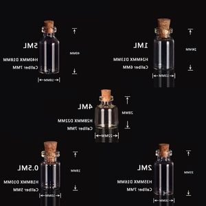 Мини-флаконы 1 2 4 5 мл, прозрачные стеклянные бутылки, банки с пробкой, маленькая стеклянная бутылка с пробкой, украшение своими руками, пустая маленькая бутылочка для песка Wsdk