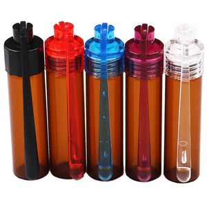 67mm Plastic Snuff Bottle Smoking Pipes Pill Case Containers Snorter Kit Portable Sniff Pocket Durable Snuffer Mix Color Snort Smoke Accessories