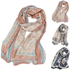 Sciarpe Sciarpa di seta sottile primavera autunno per donna Scialle lungo Morbida bandana boema Coperta di lusso Pashmina Hijab