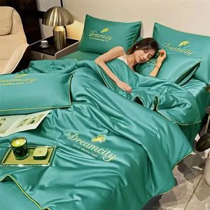 Bedding sets Highend Embroidery Summer Cooling Blanket Cool Down Breathable Ice Rayon Queen Quilt Silky Refreshing Comforter Sets 231121