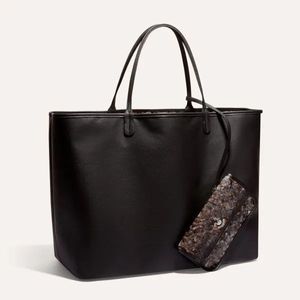 Tygväskedesignern handväska stora modeväskor anjou totes väska kvinna y ord tryck läder hög kapacitet dubbelsidig användning läder goya axelväska 36 cm