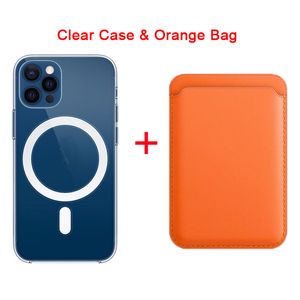 2 In 1 Clear Case Magnetic Leder Wallet Card Halter Telefonhülle für Magsafe iPhone 13 12 11 Pro Max Mini XS XR X Mobile Rückseite Abdeckung