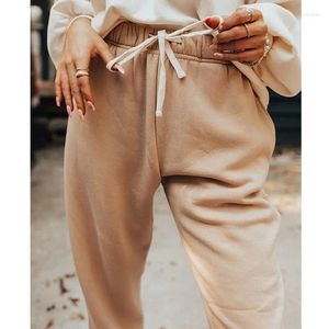 Pantaloni da donna Pantaloni sportivi con lacci tinta unita Home Casual Maglione sottile ampio