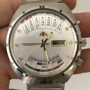 Armbandsur japansk dubbel lejon serie evig kalender helautomatisk mekanisk klockrörelse lysande