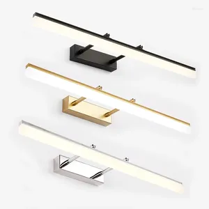 Lâmpada de parede 40cm/50cm/60cm/70cm/90cm led luz do banheiro dimmer espelho ajustável AC110-220V prata ouro preto branco