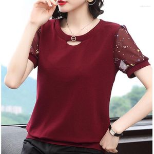 Blouses feminina Moda O-pescoço Hollow Out Gaze Blouse Roupas femininas 2023 Spring Spring Times Casual Pullovers