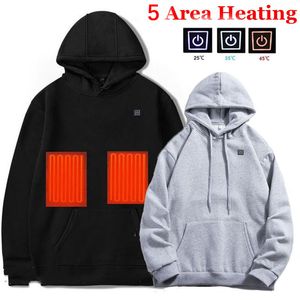 Hoodies masculinos camisola de aquecimento usb camisola de isolamento ao ar livre roupas de lazer aquecimento elétrico capa zona 5 aquecimento