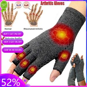 Nuovo 1 paio di guanti per artrite a compressione Guanti per mano antidolorifici artritici premium Guanti per terapia con dita aperte