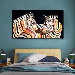 Nordic Abstract Wall Art Poster Scandinavo Zebra Stripes Pittura su tela Stampe Immagini artistiche Soggiorno Decorazione della parete Pittura