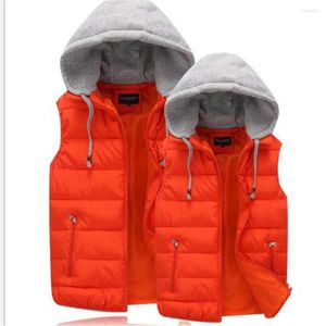 Men's Down Autumn And Winter Coat Cotton Vest Thickened Couple Hooded Vests Waistcoat