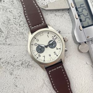 Mężczyźni oglądają kwarcowe zegarki ruchowe dla mężczyzny małe wykładę chronograph stopwatch skórzany pasek Luminous Splash Waterproof Clock Montre de Luxe