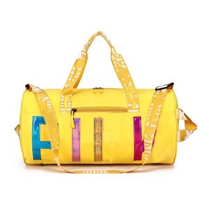 حقيبة من القماش الخشن للسيدات حقيبة سفر ملونة بسعة كبيرة حقيبة يد متعددة الاستخدامات حقيبة تخزين للياقة البدنية للرجال