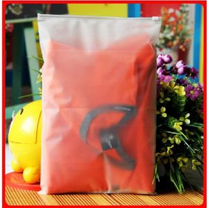 100pcs 24x35cm Zip lock Zipper Top frosted plastic bags for clothing T-Shirt Skirt retail packaging customized logo printing302H