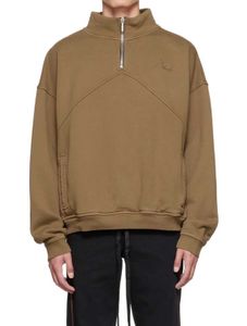 Abbigliamento firmato Felpe con cappuccio Felpe Rhude Autunno Inverno Cerniera Colletto in piedi Splice Pullover Maglione di peluche ricamato Maglione da uomo Collo alto Vestibilità ampia